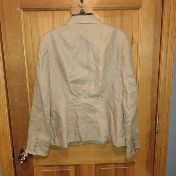 Women's 100% Irish linen Talbot's natural blazer size 2 - Picture 2 of 5